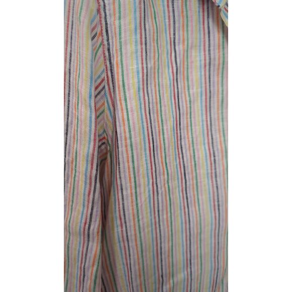 Frank & Eileen Linen Rainbow Striped Button Down Shirt - Picture 5 of 5